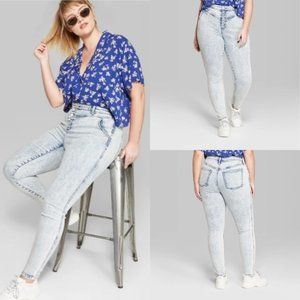 Wild Fable Skinny Acid Wash High-Rise Plus Size 14